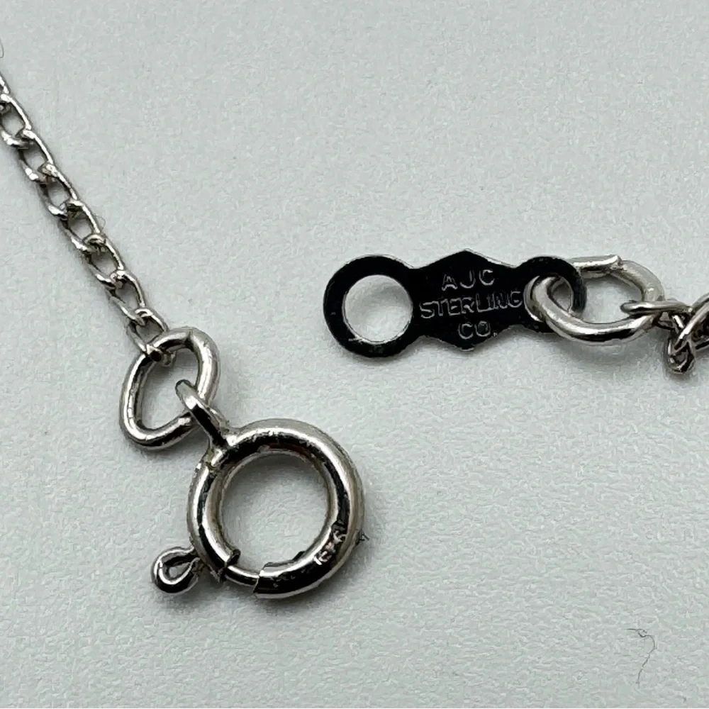 Sterling Silver Double Heart CZ Pendant Necklace 18”